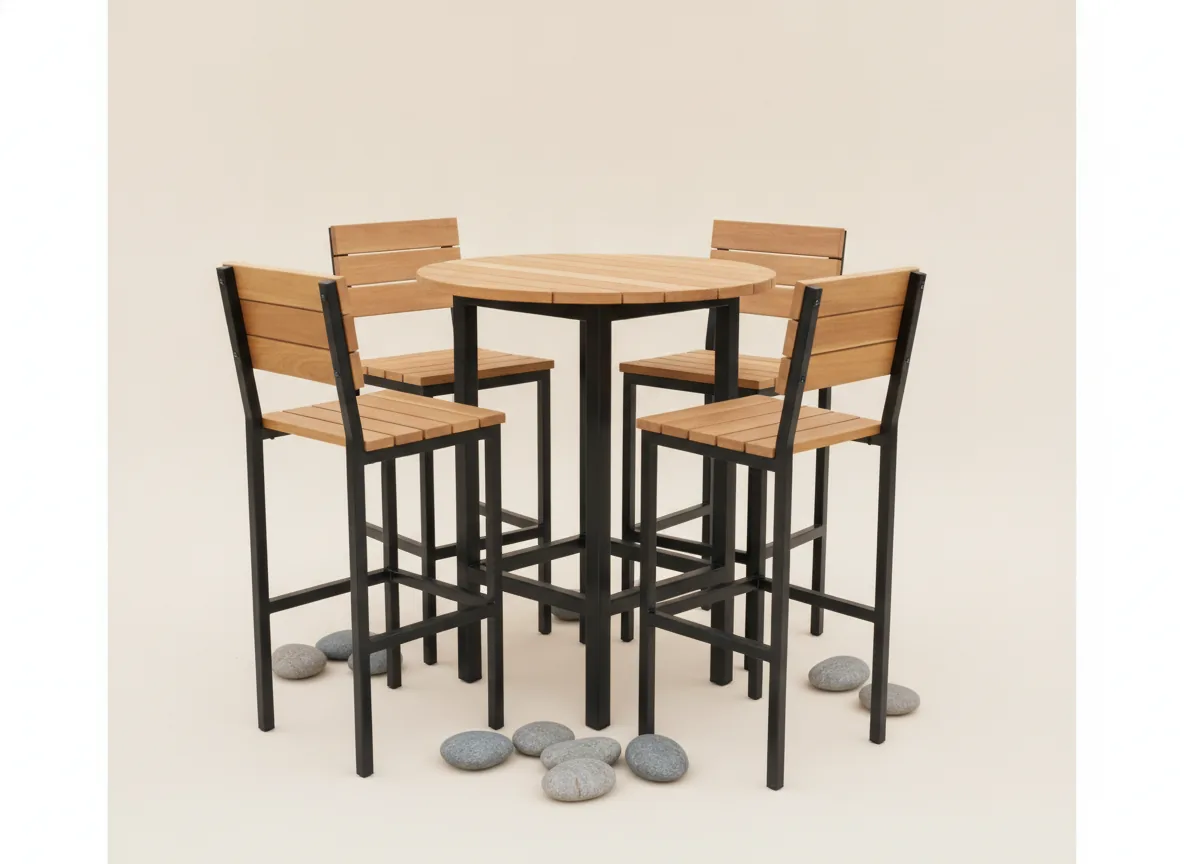 Urban Metal Frame Bar Set with Standard Bar Stools