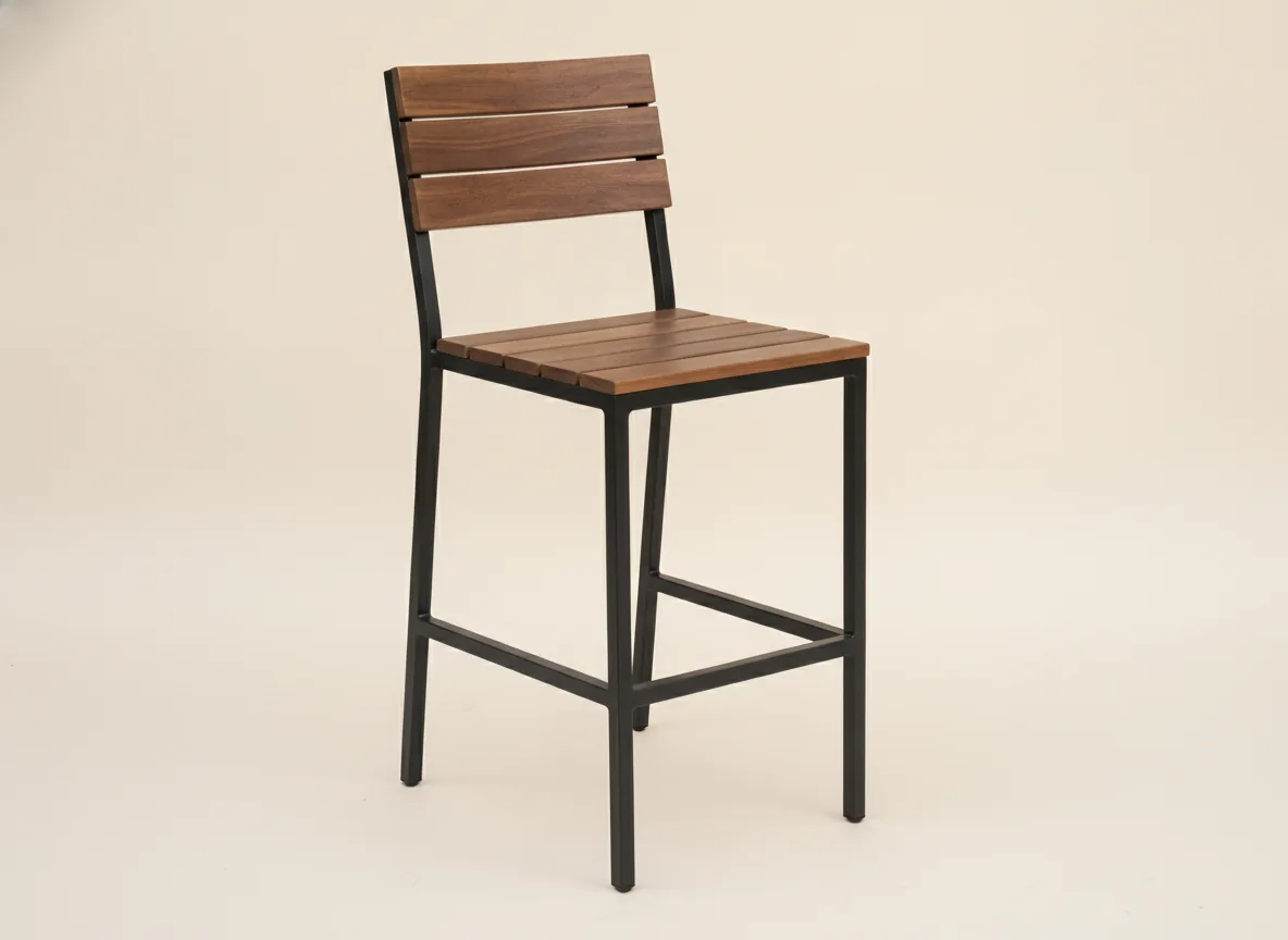 Urban Metal Frame Bar Stool with Backrest