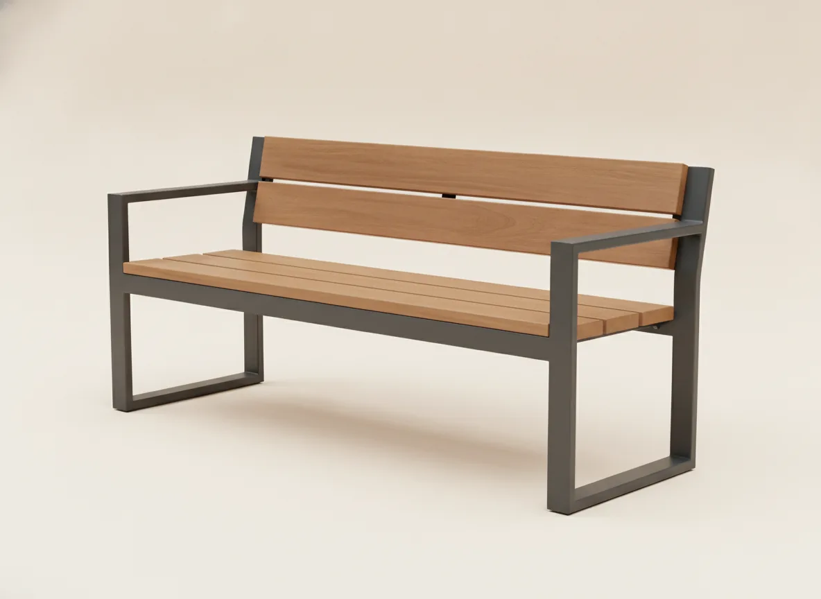 Premium Hardwood Bench with Backrest
