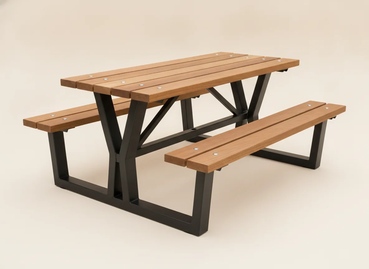 Commercial Metal Frame Picnic Table
